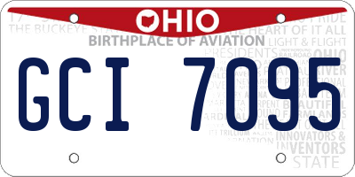 OH license plate GCI7095