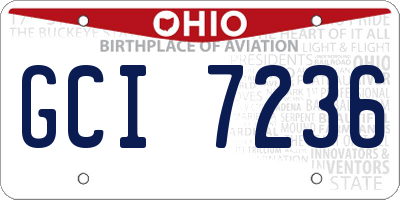 OH license plate GCI7236