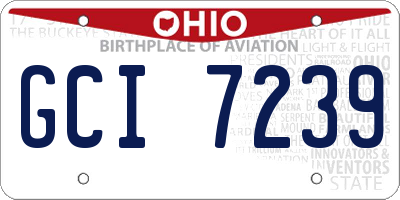 OH license plate GCI7239