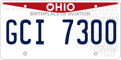 OH license plate GCI7300