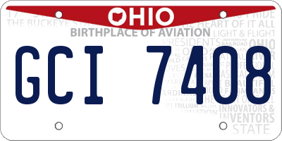 OH license plate GCI7408