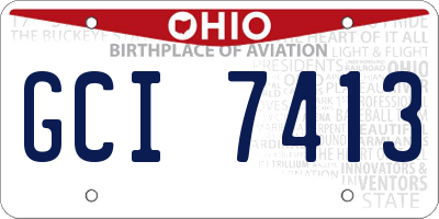 OH license plate GCI7413