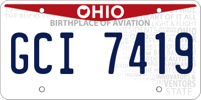 OH license plate GCI7419