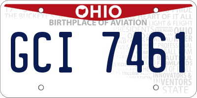 OH license plate GCI7461