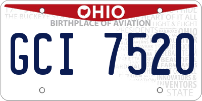OH license plate GCI7520