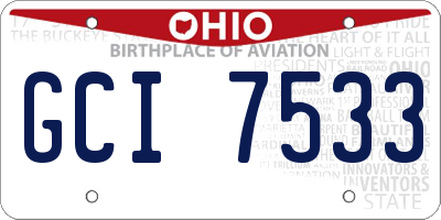 OH license plate GCI7533