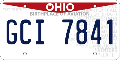 OH license plate GCI7841