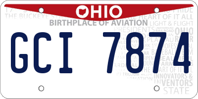 OH license plate GCI7874