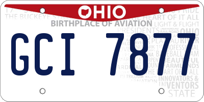 OH license plate GCI7877