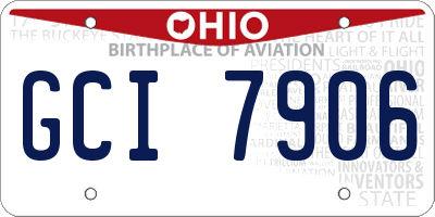 OH license plate GCI7906