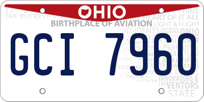 OH license plate GCI7960