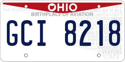 OH license plate GCI8218