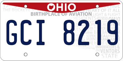 OH license plate GCI8219