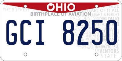 OH license plate GCI8250