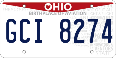 OH license plate GCI8274