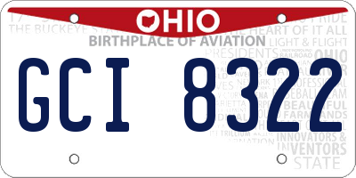 OH license plate GCI8322
