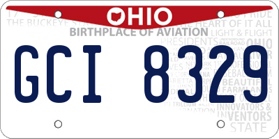 OH license plate GCI8329