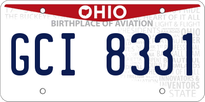 OH license plate GCI8331