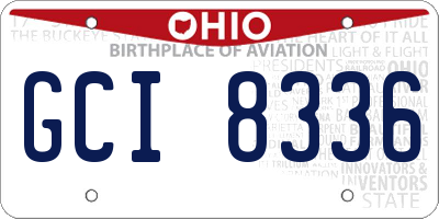 OH license plate GCI8336