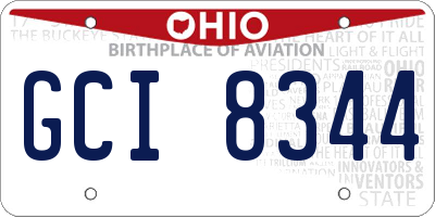 OH license plate GCI8344