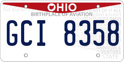 OH license plate GCI8358