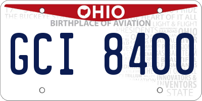 OH license plate GCI8400