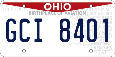 OH license plate GCI8401