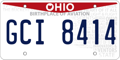 OH license plate GCI8414