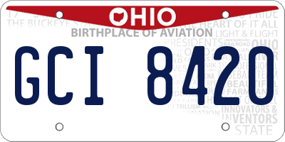 OH license plate GCI8420