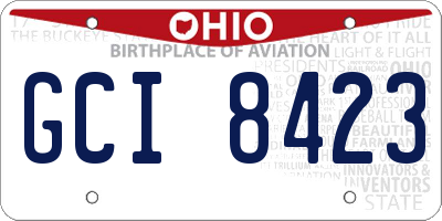 OH license plate GCI8423