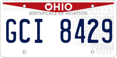 OH license plate GCI8429