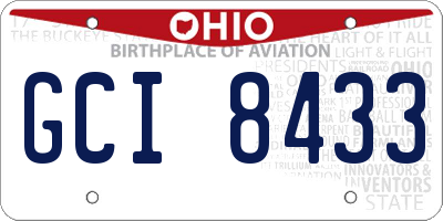 OH license plate GCI8433