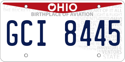 OH license plate GCI8445