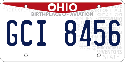 OH license plate GCI8456