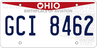 OH license plate GCI8462