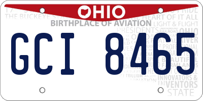 OH license plate GCI8465