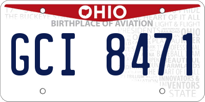 OH license plate GCI8471