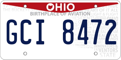 OH license plate GCI8472