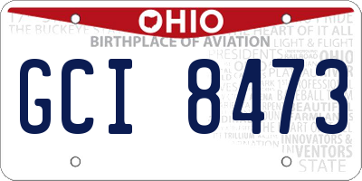OH license plate GCI8473