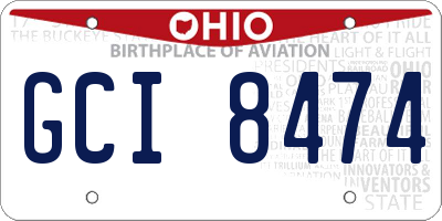 OH license plate GCI8474