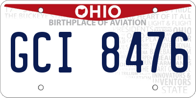 OH license plate GCI8476