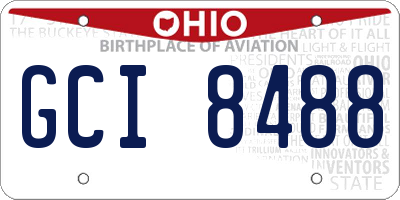 OH license plate GCI8488