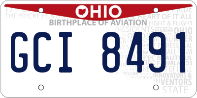 OH license plate GCI8491