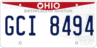 OH license plate GCI8494