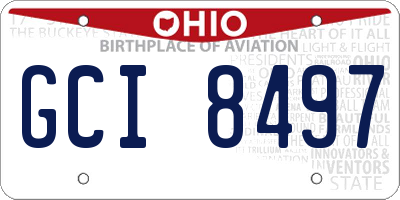 OH license plate GCI8497