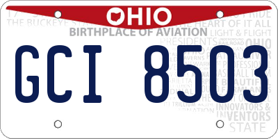 OH license plate GCI8503