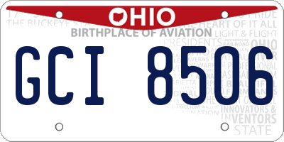 OH license plate GCI8506