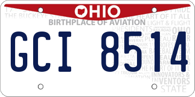 OH license plate GCI8514