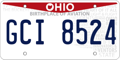 OH license plate GCI8524