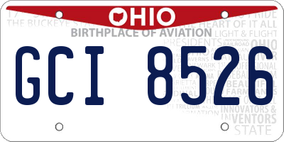 OH license plate GCI8526